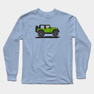 Green 4x4 with Dog Rider Long Sleeve T-Shirt